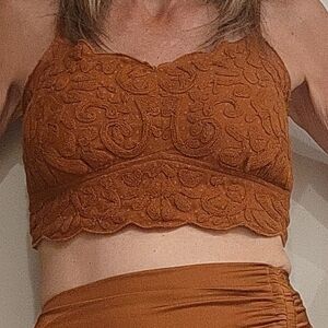 Rust Lace Crop Top